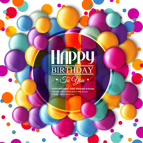 Exquisite birthday card with colored balloons vector 04 exquisite colored birthday balloons   