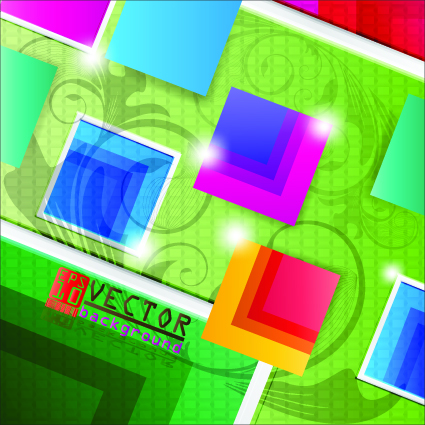 Colorful square vector background art 02 Vector Background multicolor colorful   