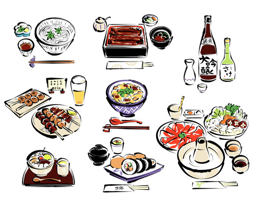 Hand drawn sushi elements creative vector 02 Sushi hand drawn elements   