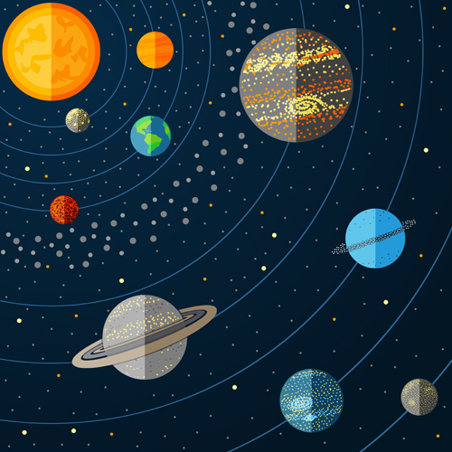 Outer space cartoon background vector 01 space cartoon background   