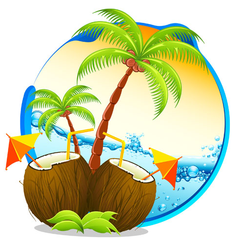 Tropical elements backgrounds vector 03 tropical elements element   