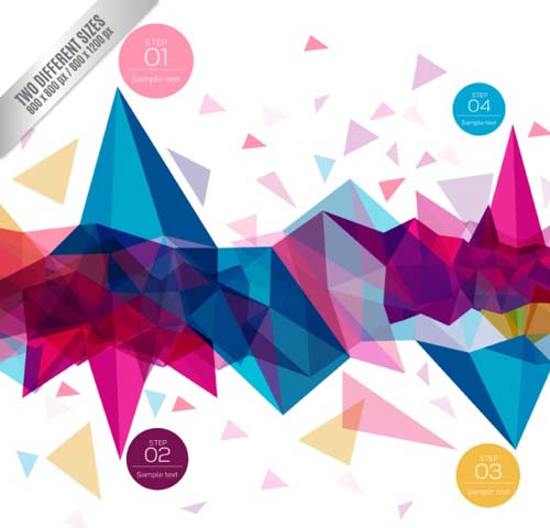 Geometric shapes background with numbered vector Shape numbered geometric background   