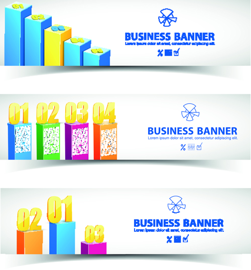 Retro Garbage Business banner vector 03 Retro font business banner   