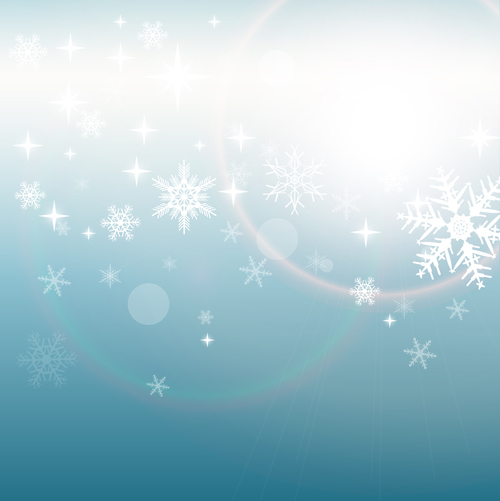 Winter snowflake with blurs background vectors 08 winter snowflake blurs background   