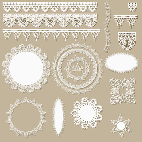 Lace frames with borders ornaments vector 02 ornaments lace frames borders   
