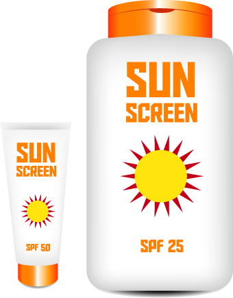 Cosmetics sunblock lotions design elements vector 02 sunblock lotions element design elements cosmetics   