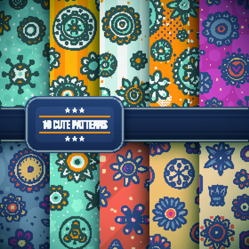 Vector cute patterns design 04 patterns pattern cute   