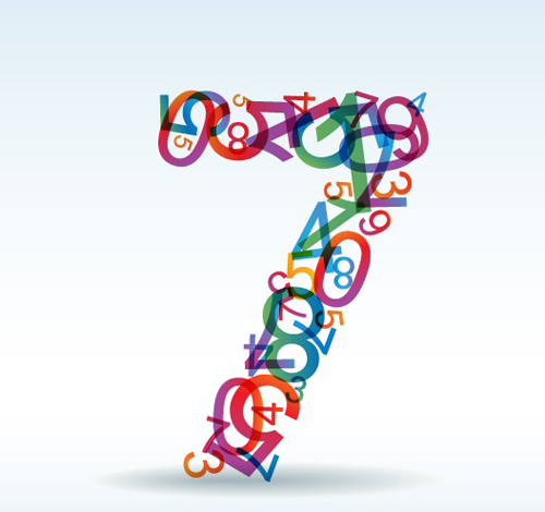 Set of Rainbow numbers elements vector 08 rainbow numbers number elements element   