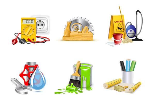 Various tools icons vector set Various tools icons   