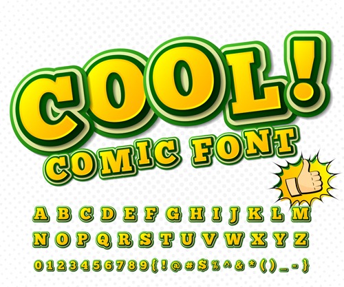 Comic styles fonts design set 04 styles fonts design Comic   