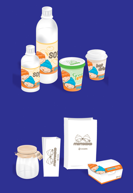 Food packaging pots Paper cups paper bag EPS format   