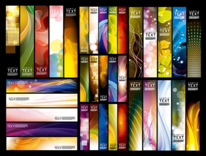 Modern abstract banners vector set modern banner abstract   