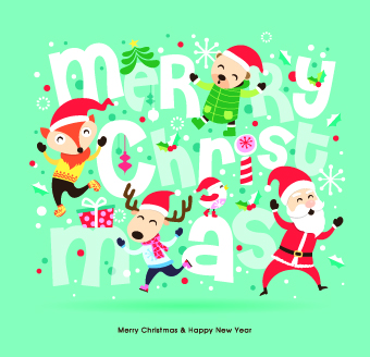 Cartoon Christmas and New Year background vector new year new christmas cartoon background vector background   