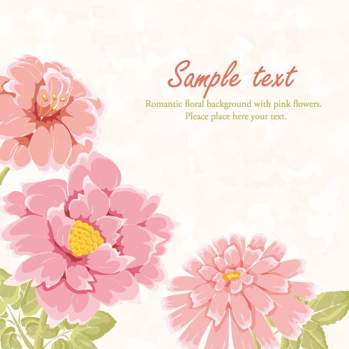 Hand drawn pink flower background vector hand drawn flower background flower background vector background   