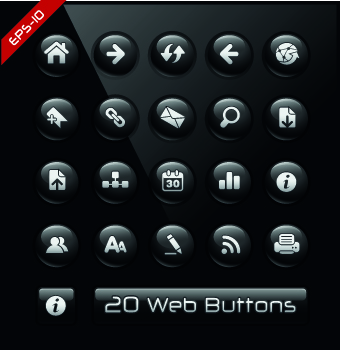 Shiny black web button design vector 04 web button shiny button design button black   