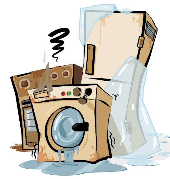 Grunge household appliances design vector graphics 01 vector graphics vector graphic household grunge appliances   