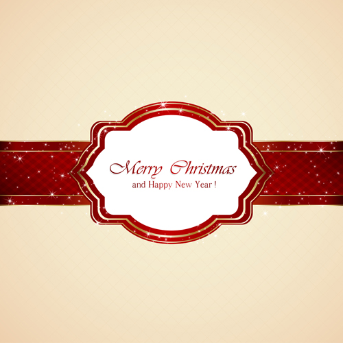 Ornate christmas card with beige background vector   