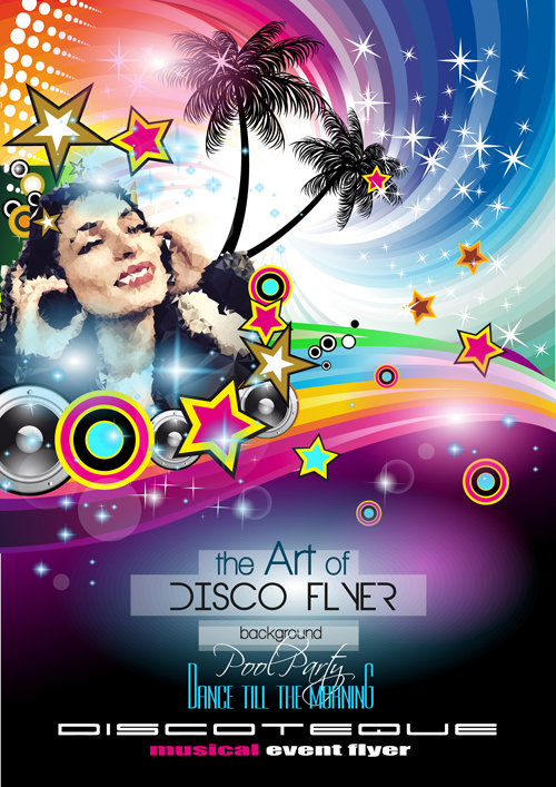 Fashion club disco party flyer template vector 06 party flyer fashion disco club   