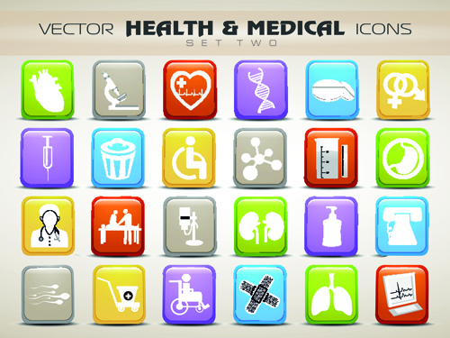 Set of Different Medical icons vector 01 medical icons different   