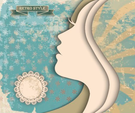 Paper girl portrait background vector 03 portrait paper girl background vector   