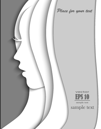 Paper girl portrait background vector 02 portrait girl background vector background   