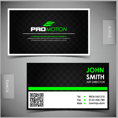 Modern business cards front and back template vector 03 template modern front card business   