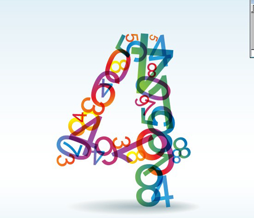 Set of Rainbow numbers elements vector 09 rainbow numbers number elements element   