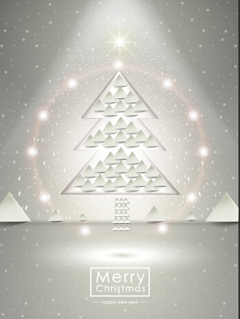 Beige christmas background with christmas tree vector christmas tree christmas background   