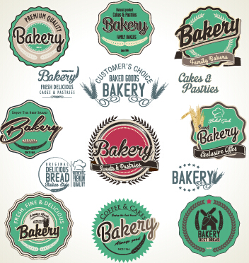 Bakery label retro style vector 02 Retro style label bakery   