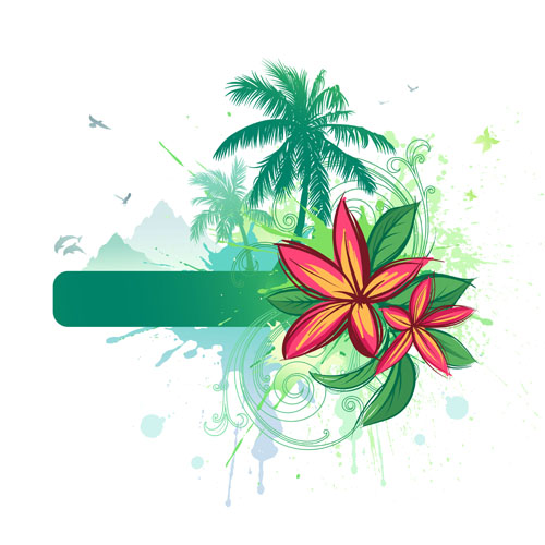 Tropical elements backgrounds vector 01 tropical elements element   