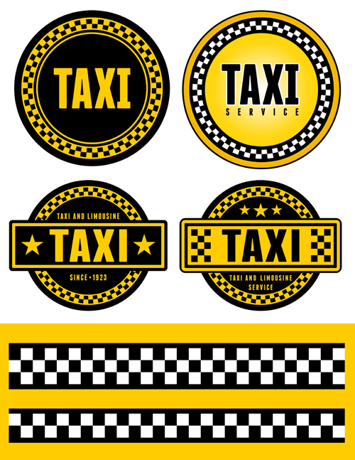 Set of Taxi labels vector 02 taxi labels label   