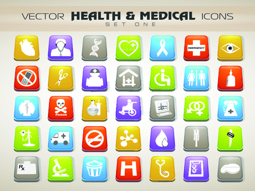 Set of Different Medical icons vector 02 medical icons different   