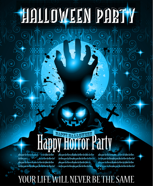 Halloween Night Event Flyer Party vector material 01 party night halloween   