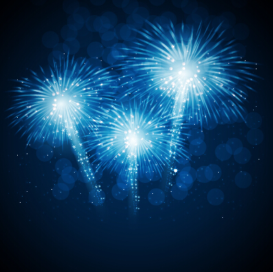 Blue fireworks vector background 03 Fireworks blue background   