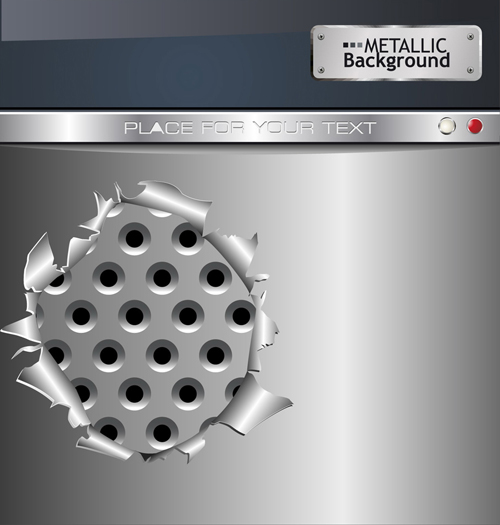 Set of Metal background with hole design vector 02 metal hole   