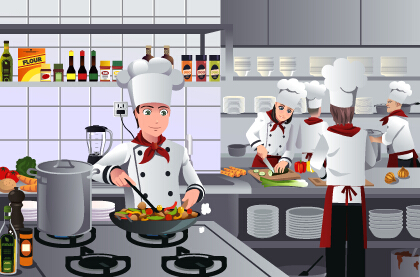 Chef and cooking vector material 02 cooking chef   