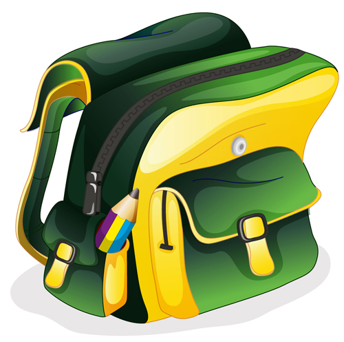 Colored School bag vector 03 school colored bag   