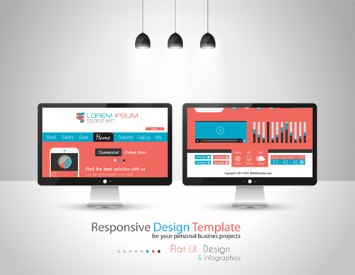 Realistic devices responsive design template vector 01 template responsive realistic devices   