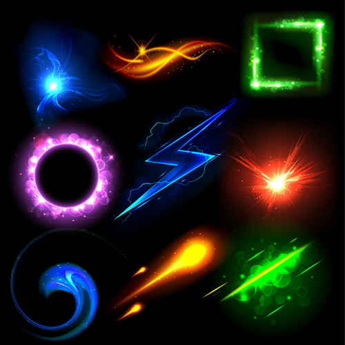 Set of Sparkling Light effects vector material 03 sparkling material light effects effect   