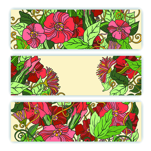 Beautiful sketch floral vector banners 01 sketch floral beautiful banners banner   