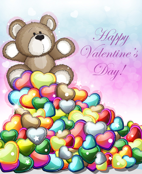 Teddy bear Valentines cards vectors 03 valentines teddy bear cards   