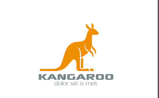 Simple kangaroo logo design vector simple logo kangaroo   