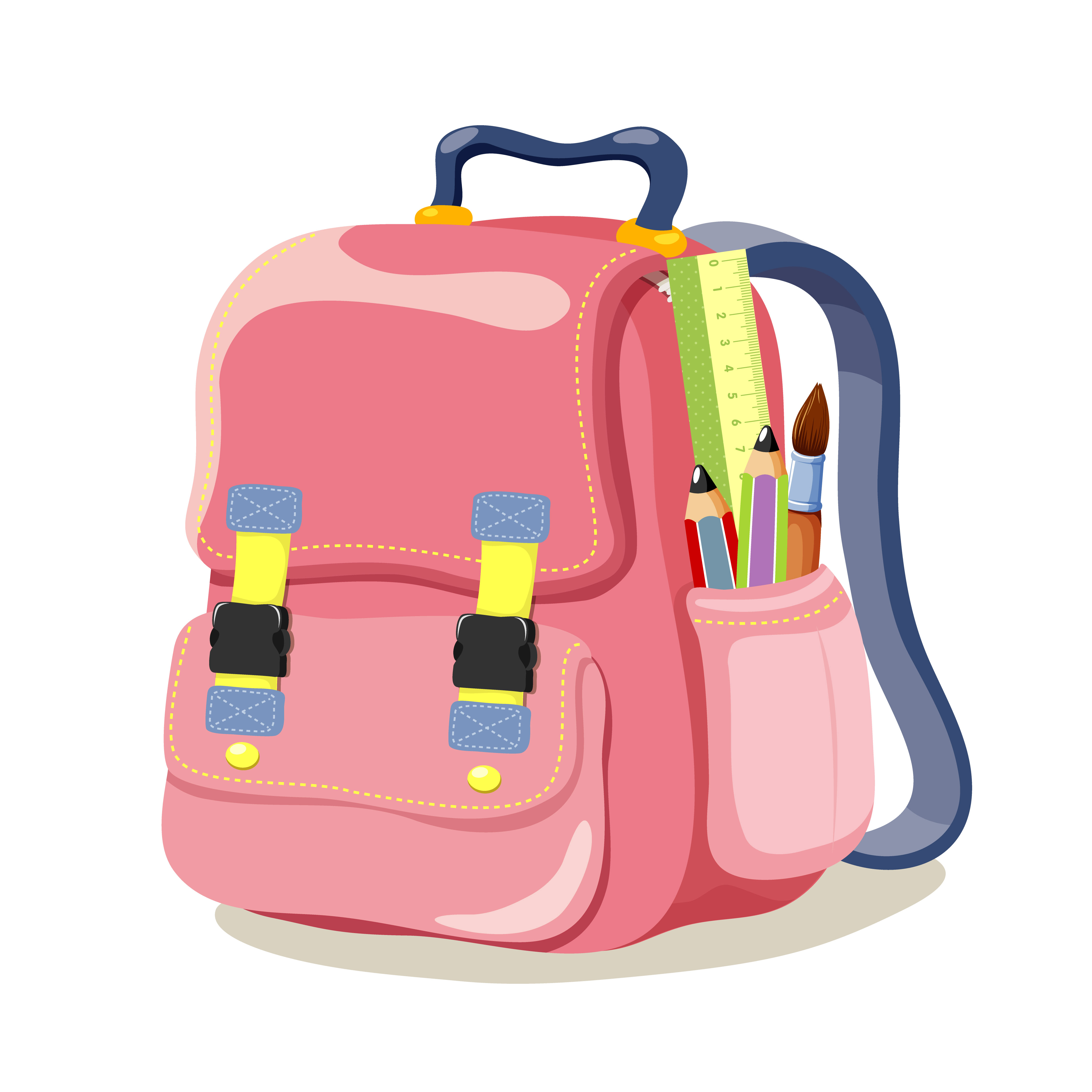 Colored School bag vector 04 school colored bag   