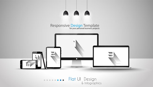 Realistic devices responsive design template vector 04 template responsive realistic devices   