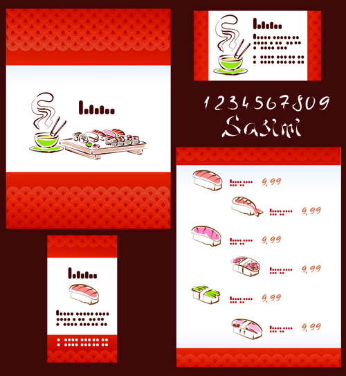 Vector Japan Sushi Menu Templates 01 templates Sushi menu japan   