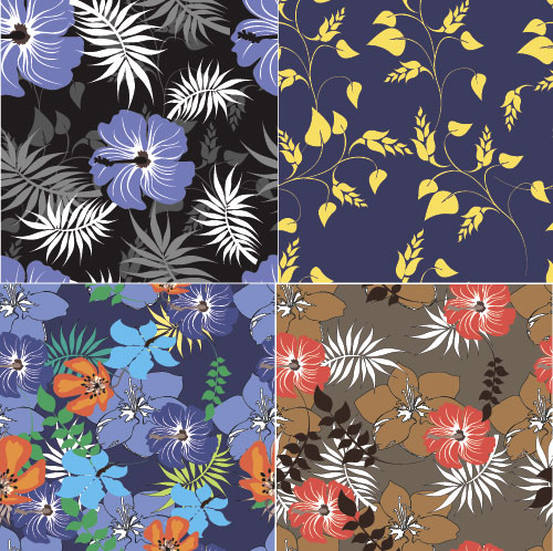 Flower vintage vector seamless pattern set 05 seamless patter flower   