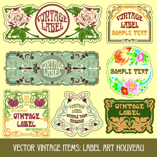 Vintage Label art design vector set 05 vintage label   