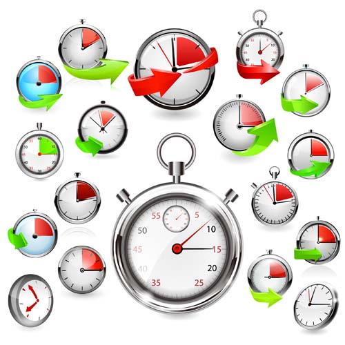 Realistic stopwatch design vectors set 02 stopwatch realistic design   