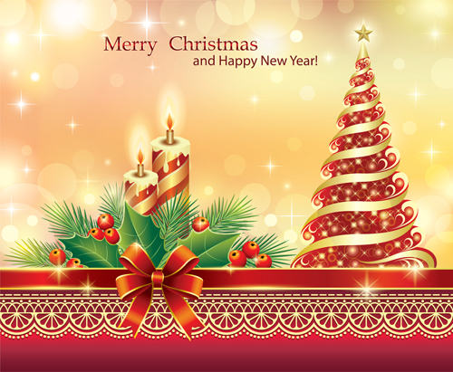 Christmas tree and candle background vector 02 christmas tree christmas background vector background   