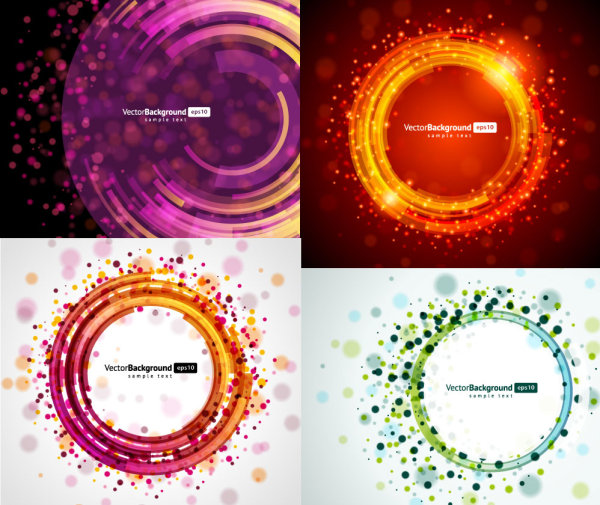 Circular light background vector Spot round Rotation fashionable fantasy dazzling colorful background   
